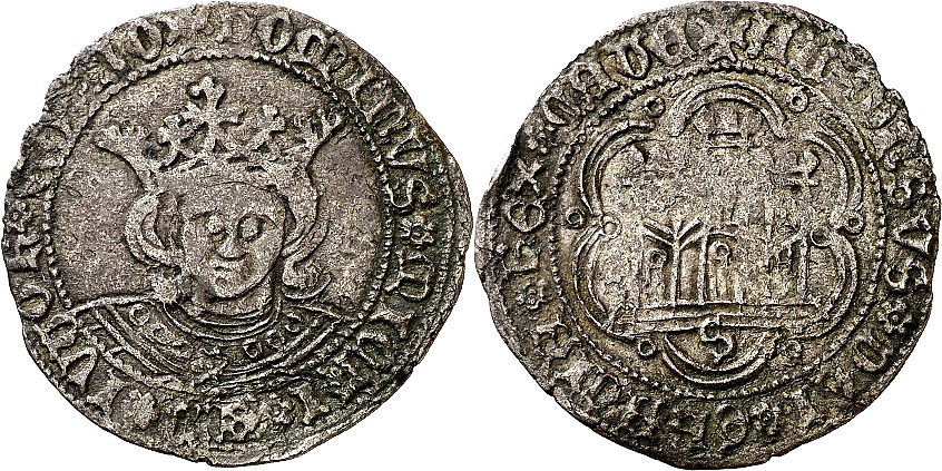 Tipo 11. Quarto de busto de rey de frente