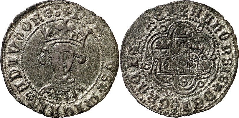 Tipo 11. Quarto de busto de rey de frente