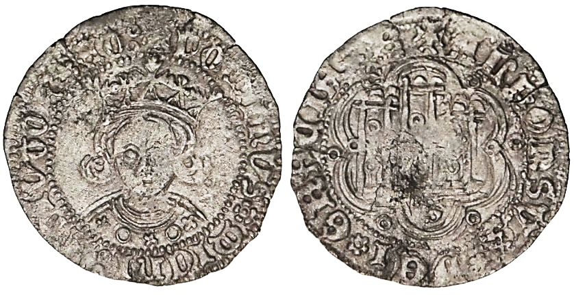 Tipo 11. Quarto de busto de rey de frente