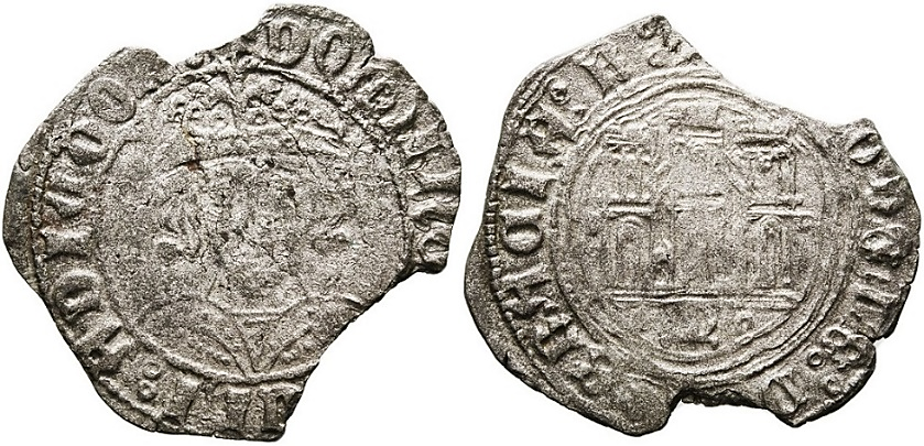 Tipo 11. Quarto de busto de rey de frente