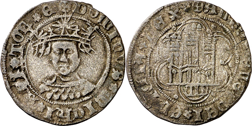 Tipo 11. Quarto de busto de rey de frente