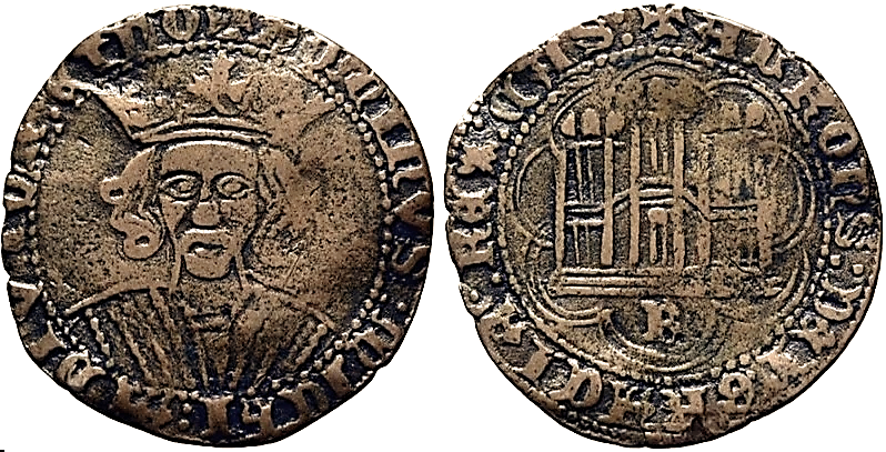 Tipo 11. Quarto de busto de rey de frente