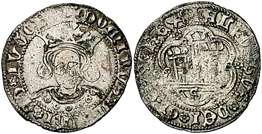 Tipo 11. Quarto de busto de rey de frente