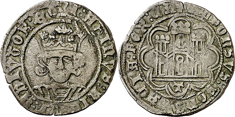 Tipo 11. Quarto de busto de rey de frente