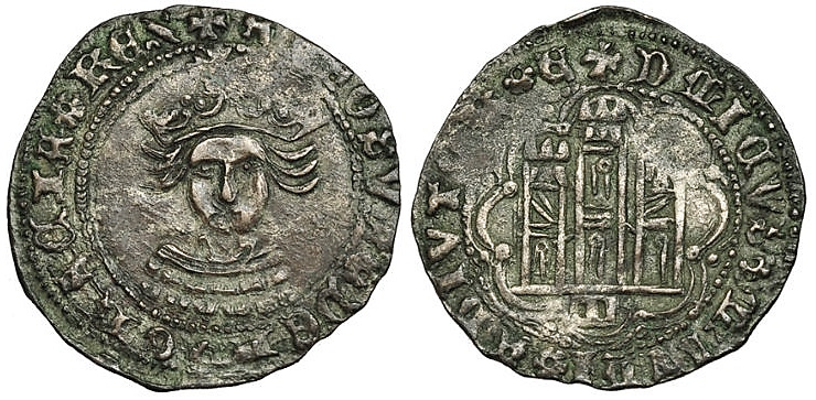 Tipo 11. Quarto de busto de rey de frente