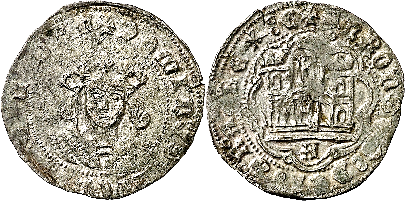 Tipo 11. Quarto de busto de rey de frente