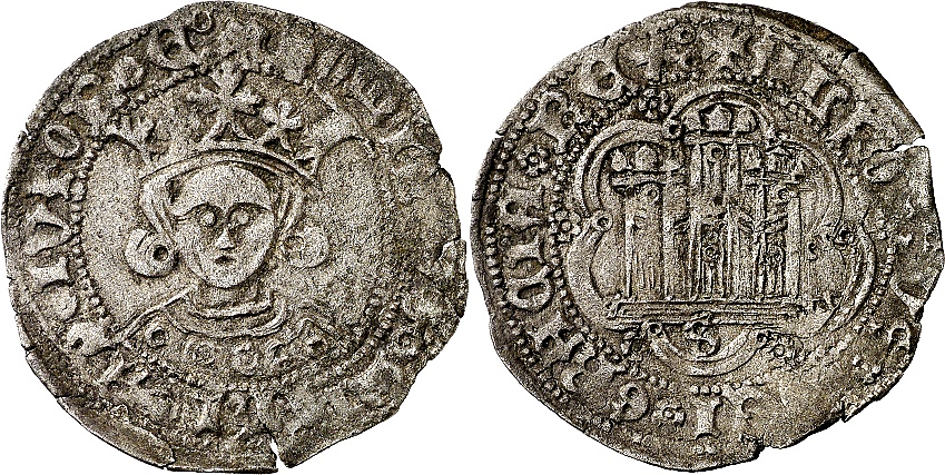 Tipo 11. Quarto de busto de rey de frente