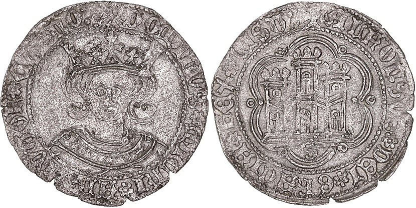 Tipo 11. Quarto de busto de rey de frente