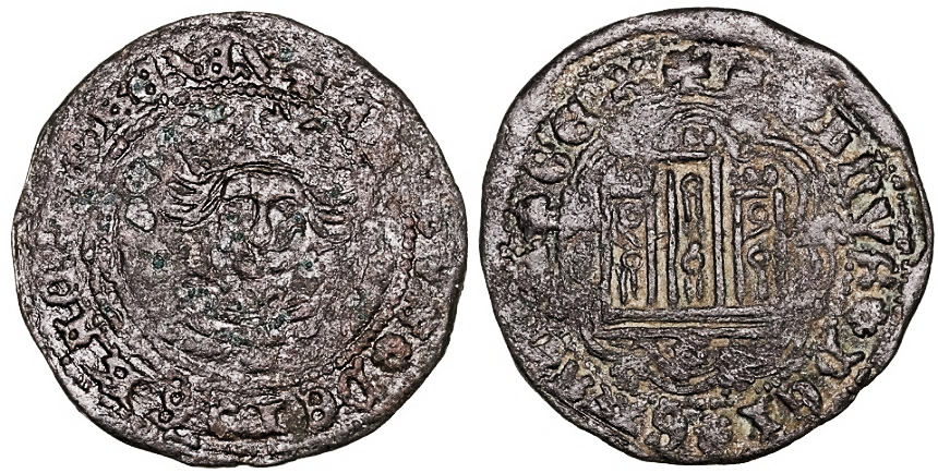Tipo 11. Quarto de busto de rey de frente