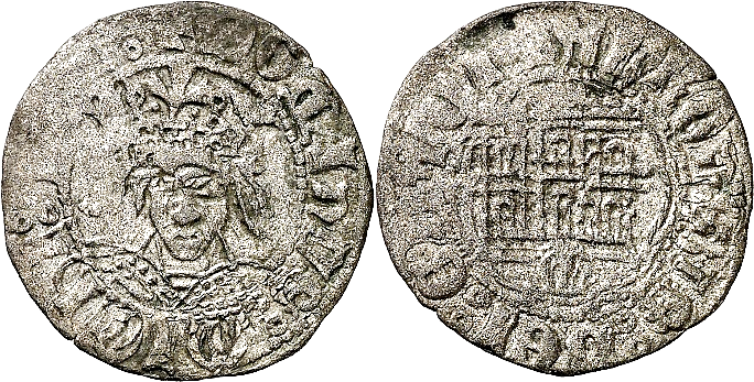 Tipo 12. Medio Quarto de busto de rey de frente