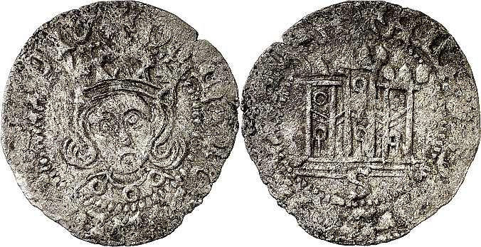 Tipo 12. Medio Quarto de busto de rey de frente
