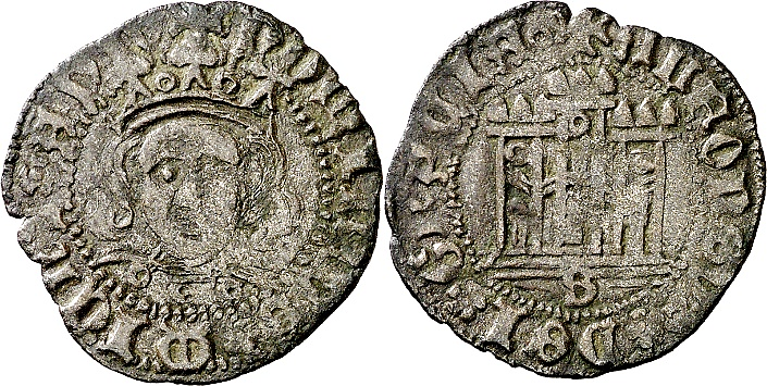 Tipo 12. Medio Quarto de busto de rey de frente