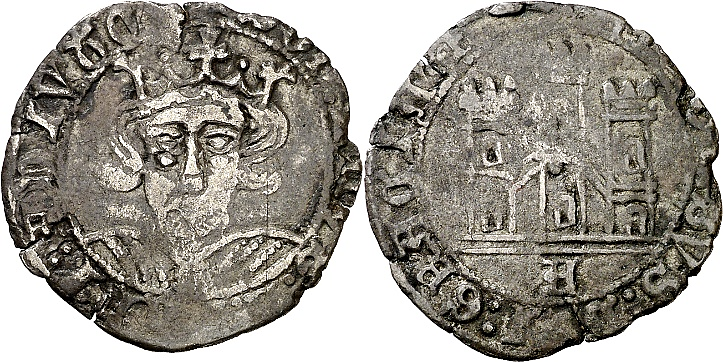 Tipo 12. Medio Quarto de busto de rey de frente