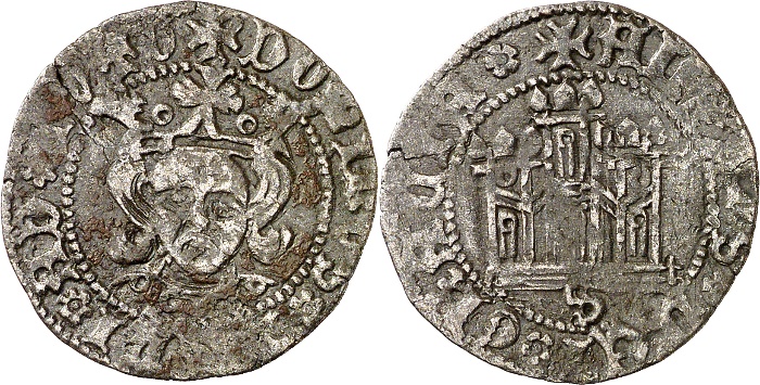 Tipo 12. Medio Quarto de busto de rey de frente