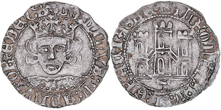 Tipo 12. Medio Quarto de busto de rey de frente
