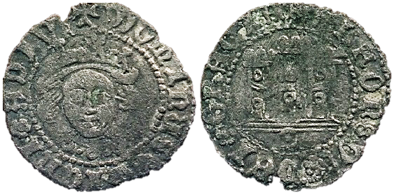 Tipo 12. Medio Quarto de busto de rey de frente