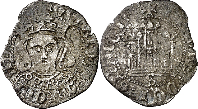 Tipo 12. Medio Quarto de busto de rey de frente