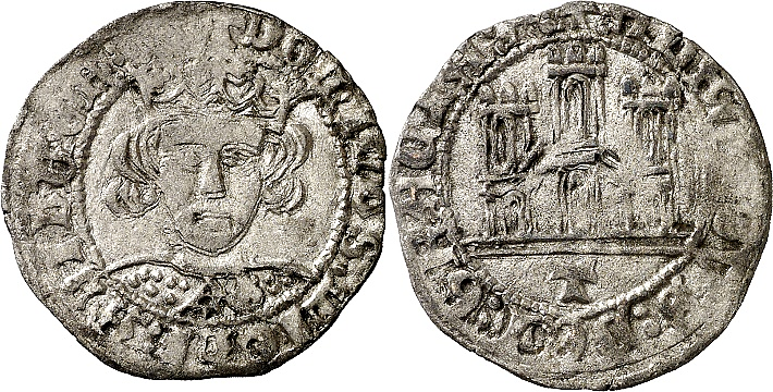 Tipo 12. Medio Quarto de busto de rey de frente