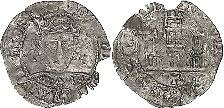 Tipo 12. Medio Quarto de busto de rey de frente