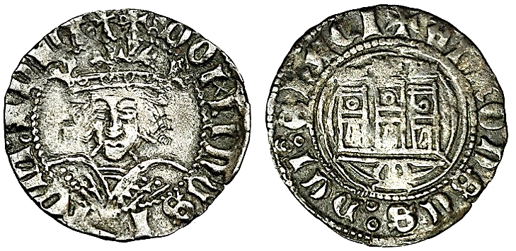 Tipo 12. Medio Quarto de busto de rey de frente