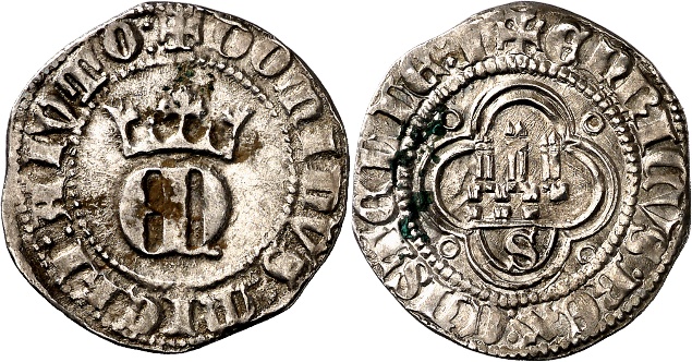 Tipo 23. Medio de Real de Plata con &ldquo;EN&rdquo; coronadas.
