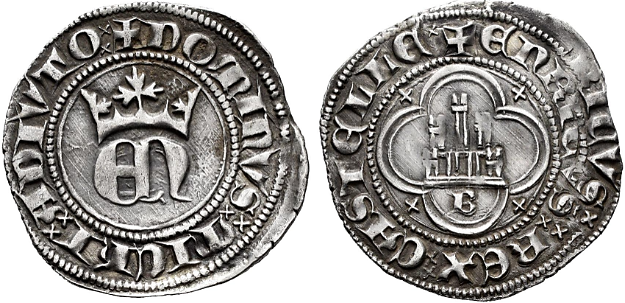 Tipo 23. Medio de Real de Plata con &ldquo;EN&rdquo; coronadas.
