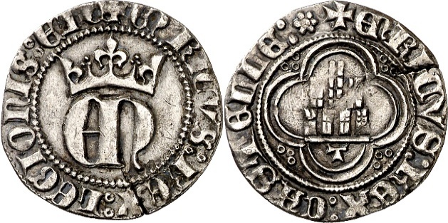 Tipo 23. Medio de Real de Plata con &ldquo;EN&rdquo; coronadas.