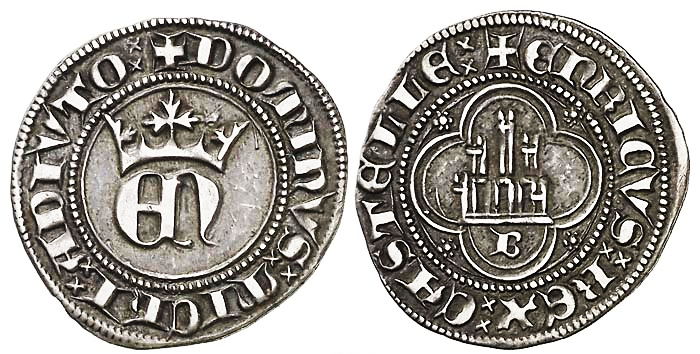 Tipo 23. Medio de Real de Plata con &ldquo;EN&rdquo; coronadas.