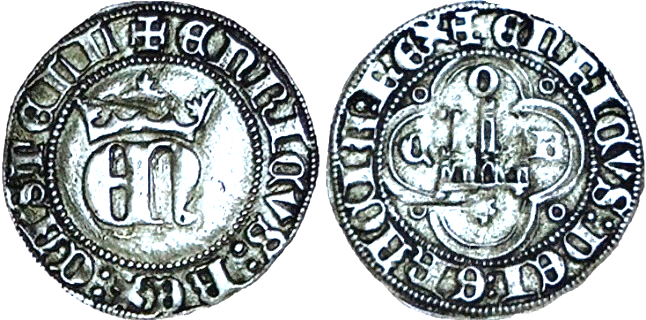 Tipo 23. Medio de Real de Plata con &ldquo;EN&rdquo; coronadas.