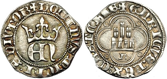 Tipo 23. Medio de Real de Plata con &ldquo;EN&rdquo; coronadas.