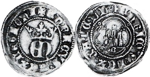 Tipo 23. Medio de Real de Plata con &ldquo;EN&rdquo; coronadas.