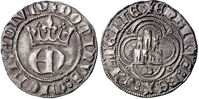 Tipo 23. Medio de Real de Plata con &ldquo;EN&rdquo; coronadas.