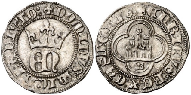 Tipo 23. Medio de Real de Plata con &ldquo;EN&rdquo; coronadas.