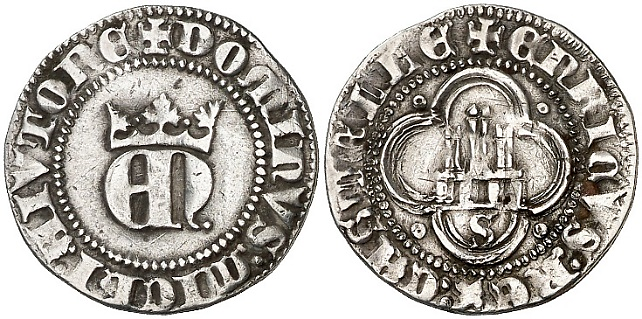 Tipo 23. Medio de Real de Plata con &ldquo;EN&rdquo; coronadas.