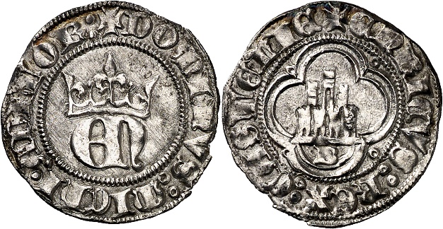 Tipo 23. Medio de Real de Plata con &ldquo;EN&rdquo; coronadas.